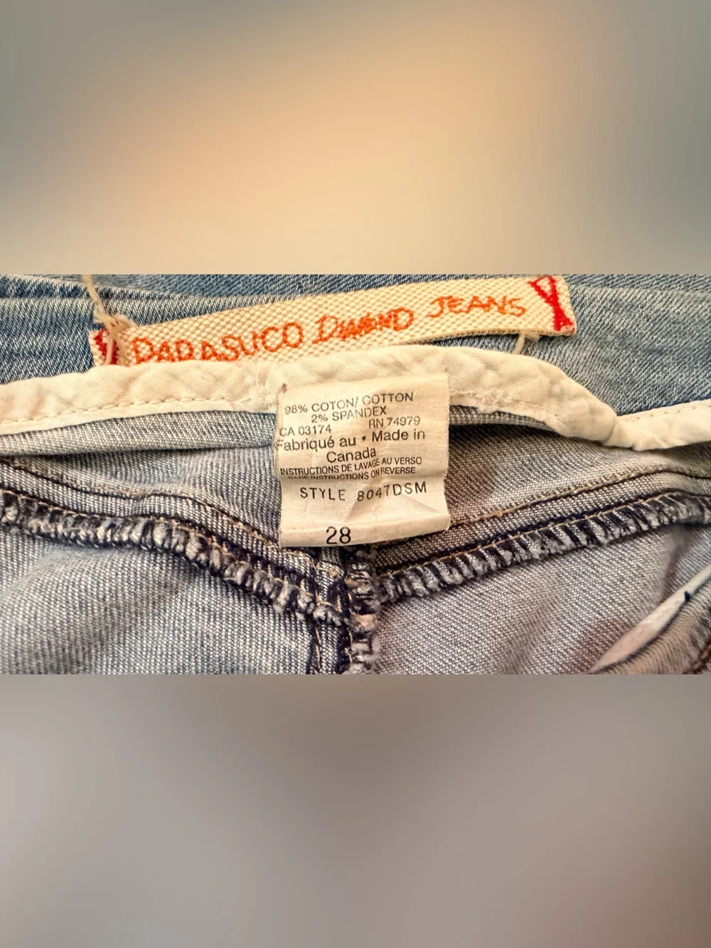 Parasuco Diamonds Jeans 90’s Vintage 98% Cotton
